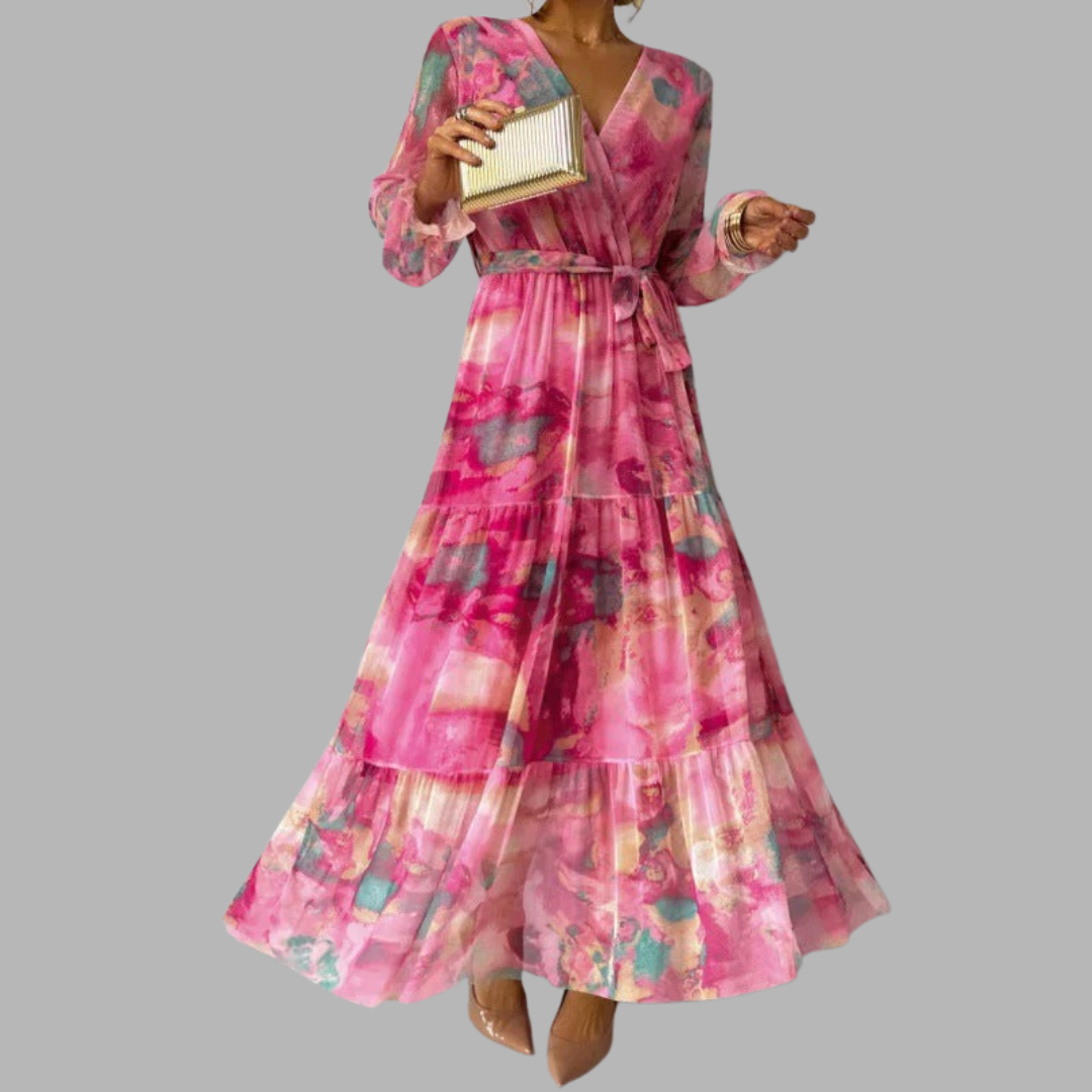 Anne lise | Plisserte V-hals maxi-kjole