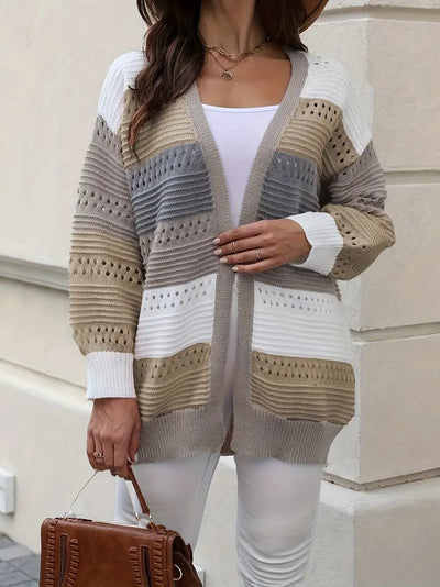 Torly | Strikket Cardigan med Fargeblokker
