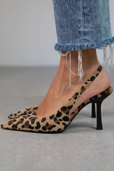 Hildelønn | Elegante slingback-hæler med leopardmønster