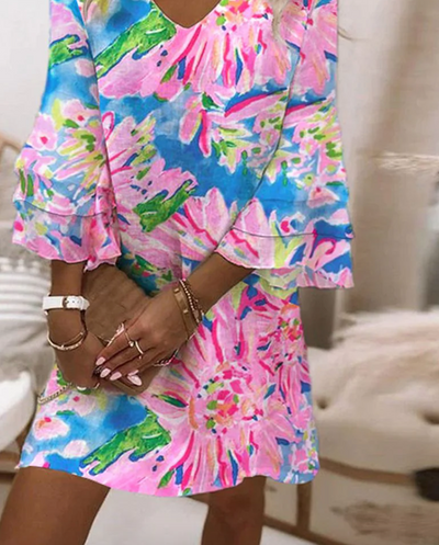 Marit | Mini kjole med klokkeerm