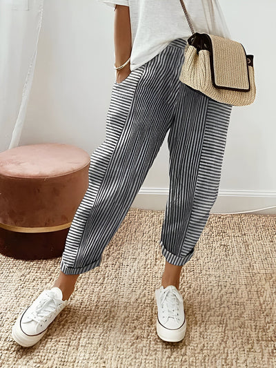 Vår | Elegante stripete linbukser