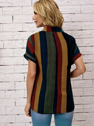 Lovaine | Stripet skjortebluse i retrostil