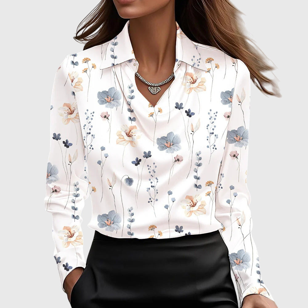 Elgul | Elegant Bluse med Blomsterprint