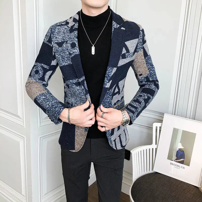 Youth Casual Long Suit Jacket in Fashion Trend