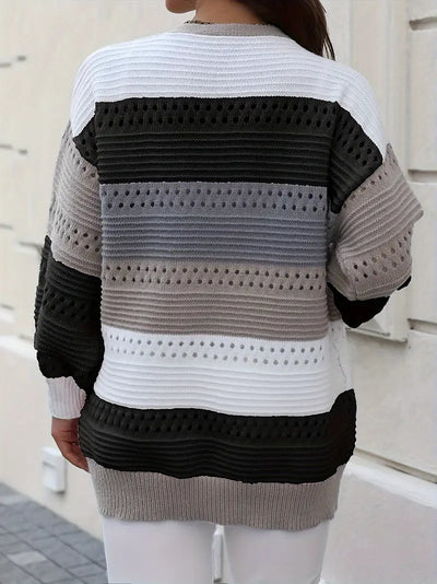 Torly | Strikket Cardigan med Fargeblokker