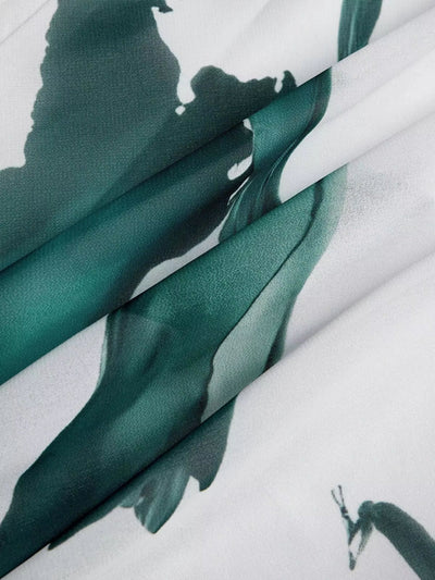 Nayla | Lang Kjole med Akvarellmønster