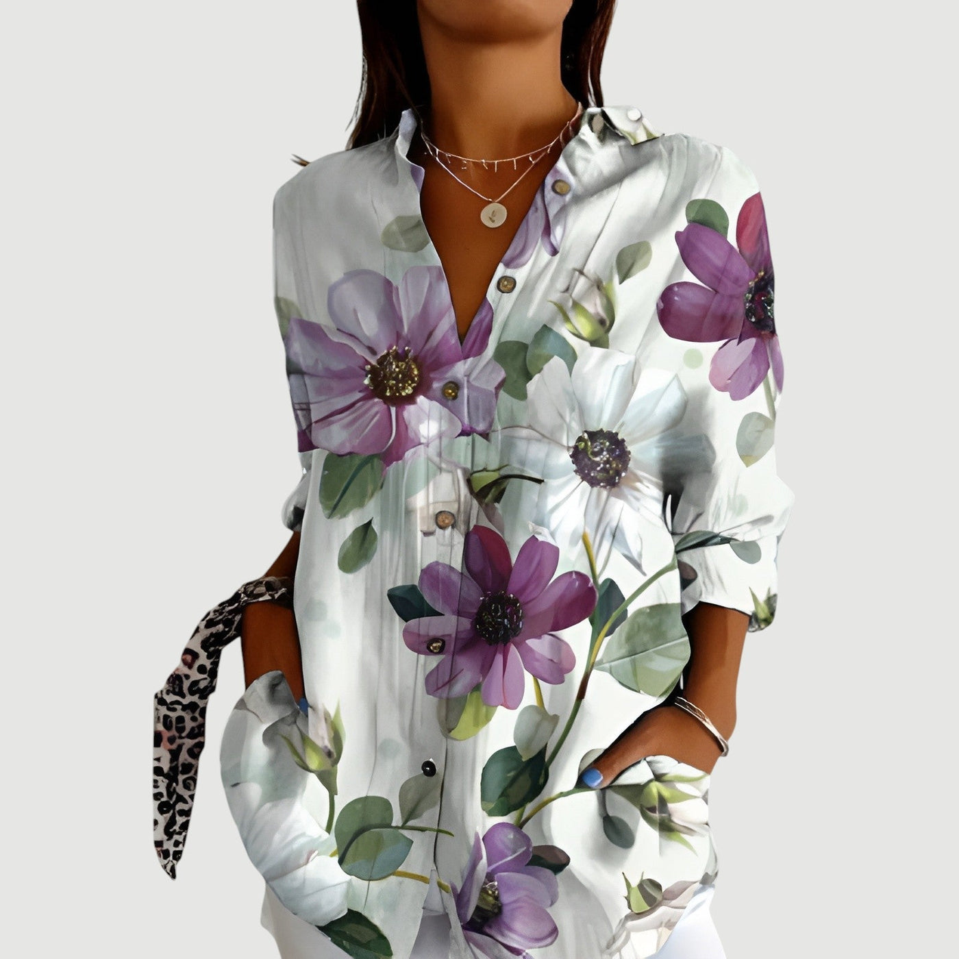 Silje™ | Kunstnerisk Blomst Bluse